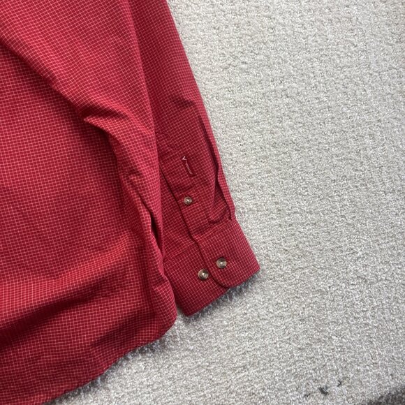 Antigua St Louis Cardinals Men’s M Baseball Long Sleeve Button Up RedPlaid Shirt - Picture 13 of 14